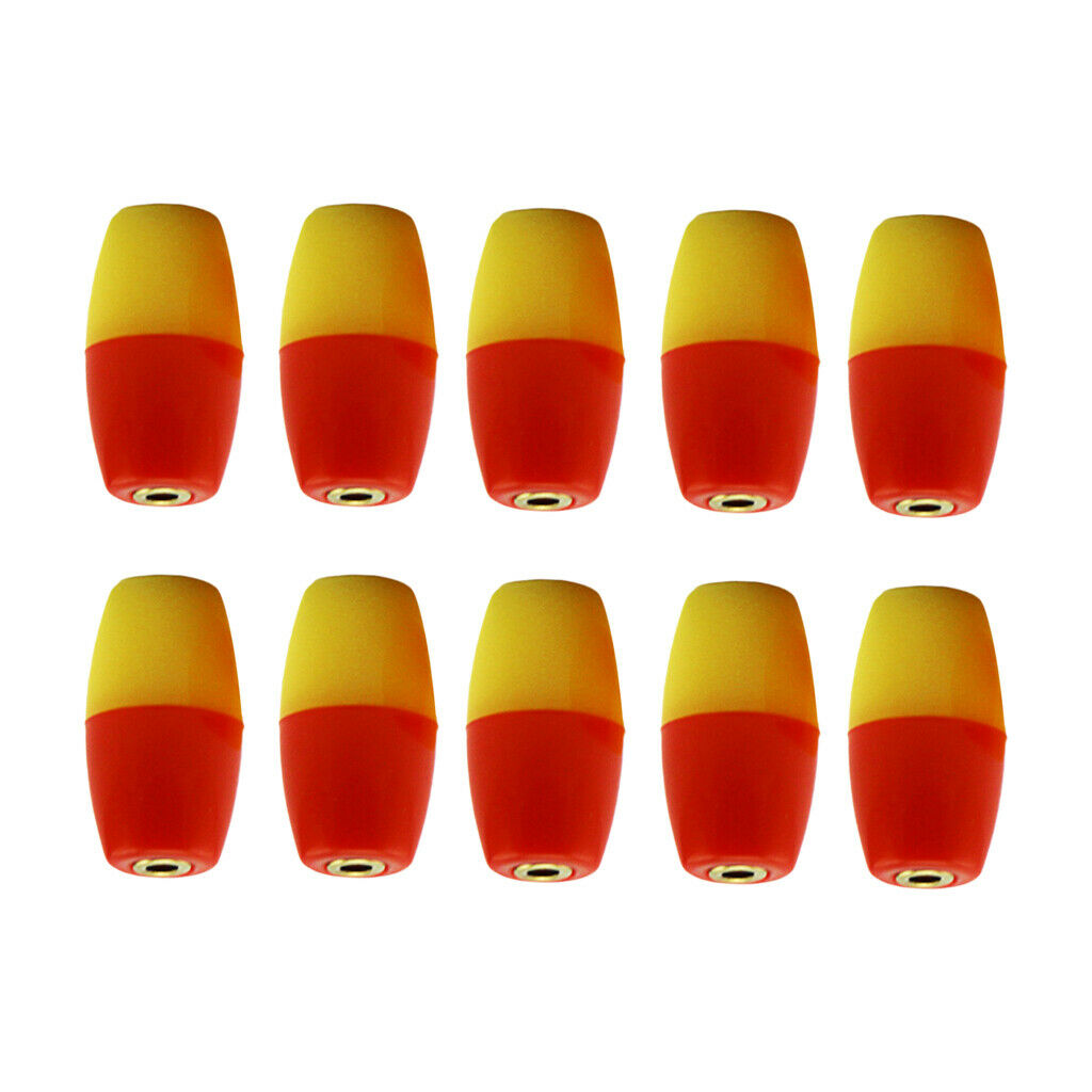 10pcs Plastic Luminous Fishing Float Bobbers Buoy Orange+Green