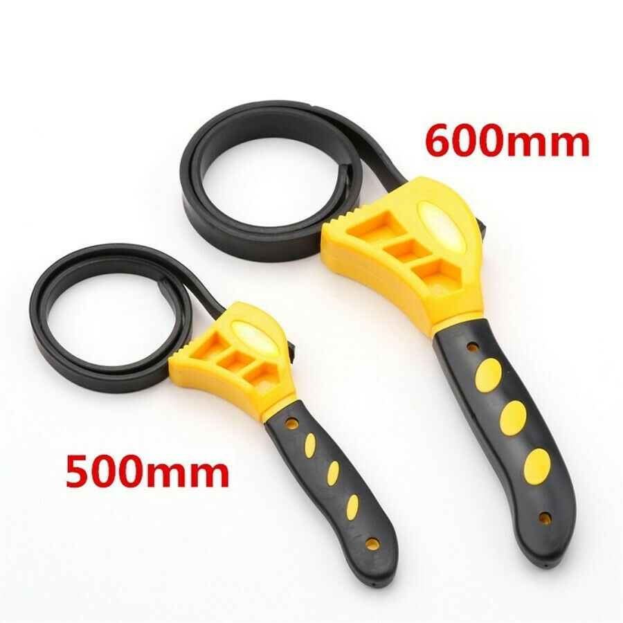 2x Adjustable Strap Wrench Set Hand Tool for Oil Filter for Auto Car Truck Boat