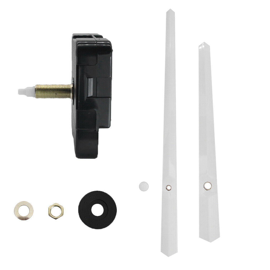 Quartz Wall Clock Mechanism Movement DIY Repair Parts Kit Long White Hands