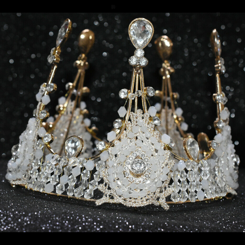 Baroque Bridal Wedding Queen Tiara Rhinestone Waterdrop Crown Jewelry