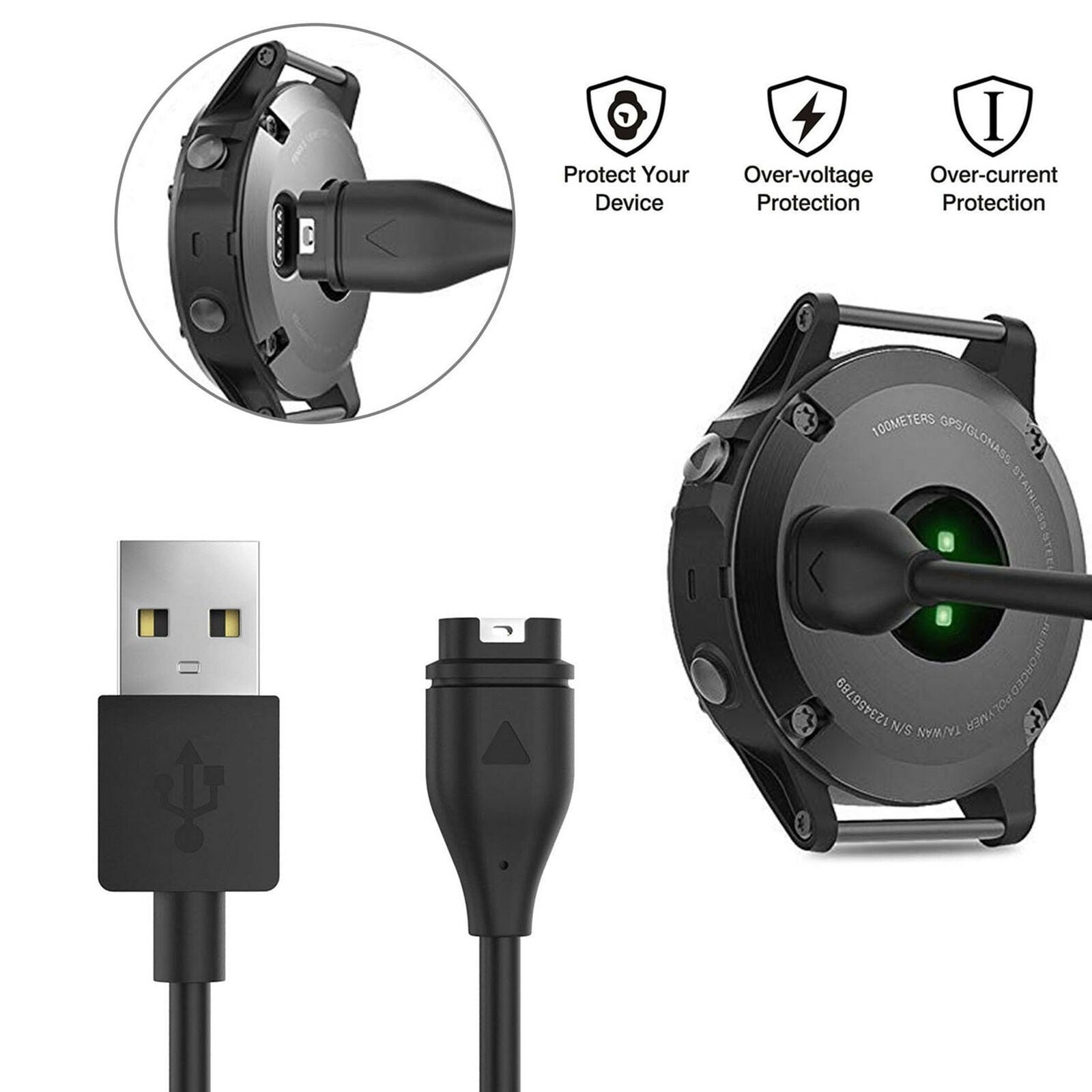 USB Charger Charging Cable Cord for Garmin Fenix 5/5S/5X Vivoactive 3 Vivosport