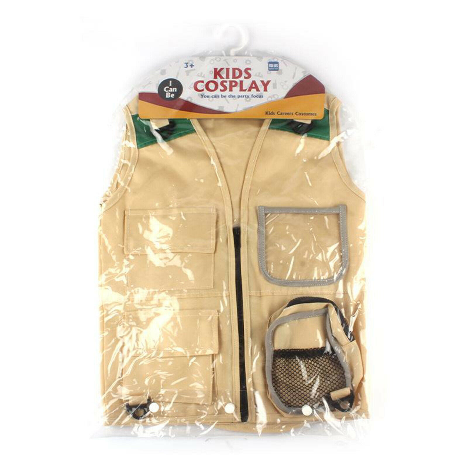Durable Toddlers Cargo Vest and Hat Set Safari Costume for 3-7 Year Olds