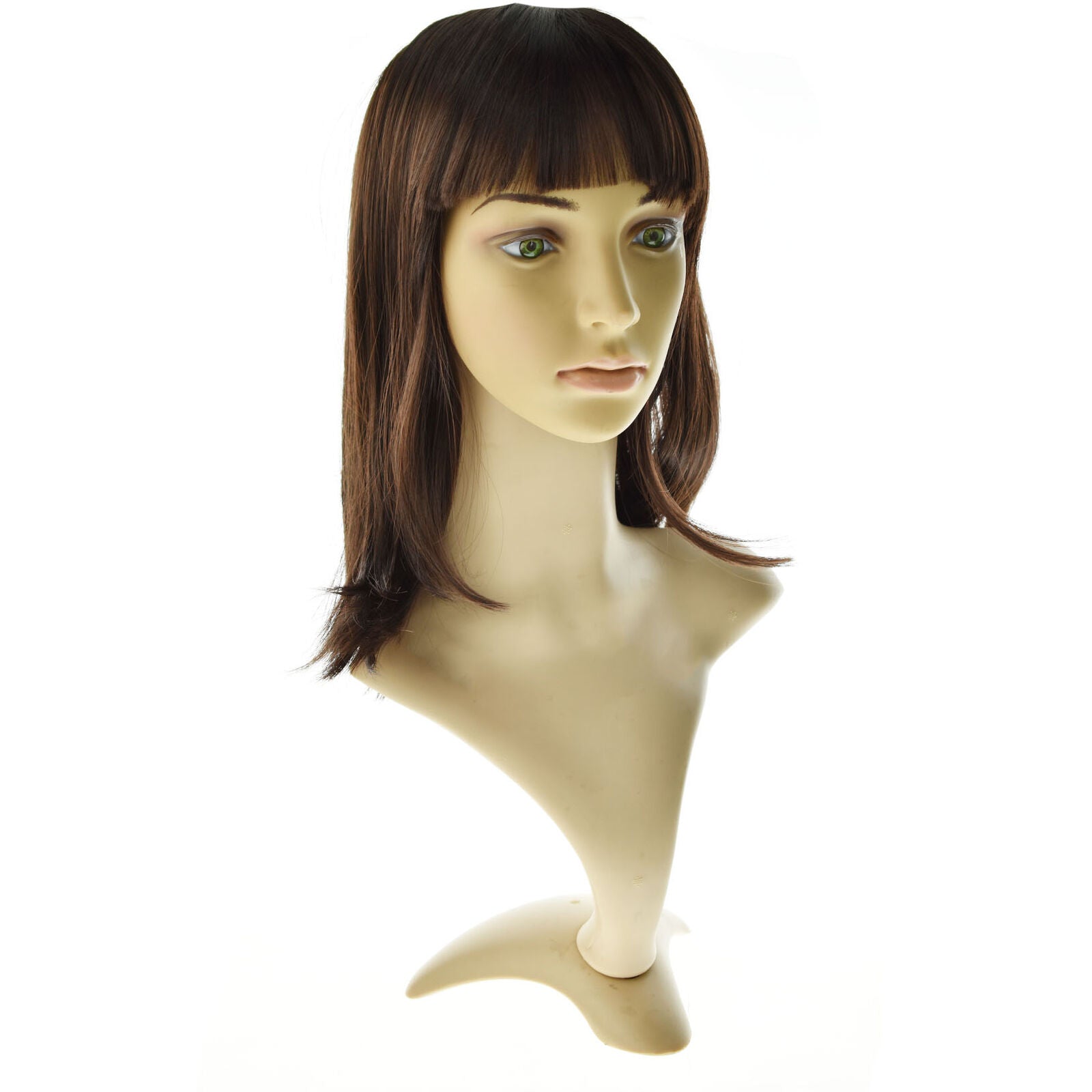 Fashion Element Brown Wigs with Side Bangs Heat Resistant Party Wigs for Women