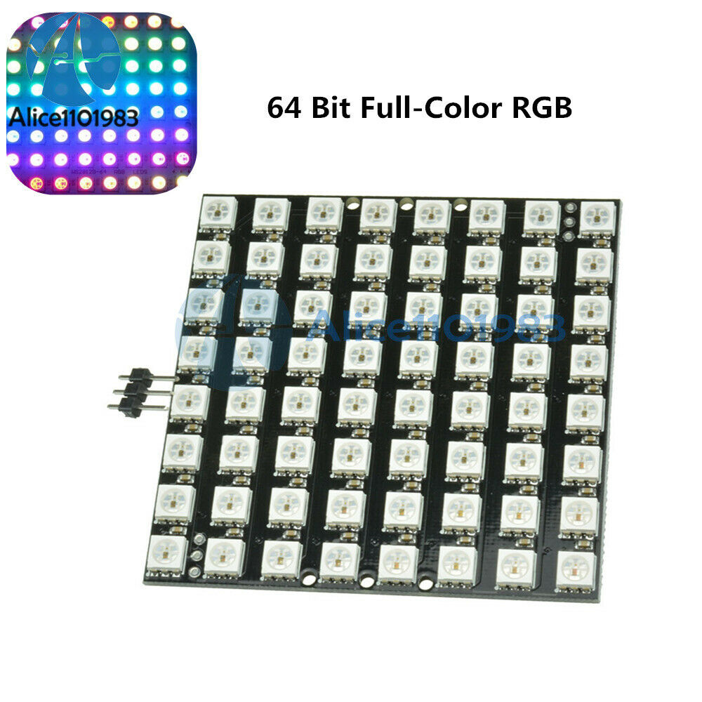 WS2812 8*8 64 LED Matrix LED 5050 RGB Full-Color Driver Black Board for Arduino