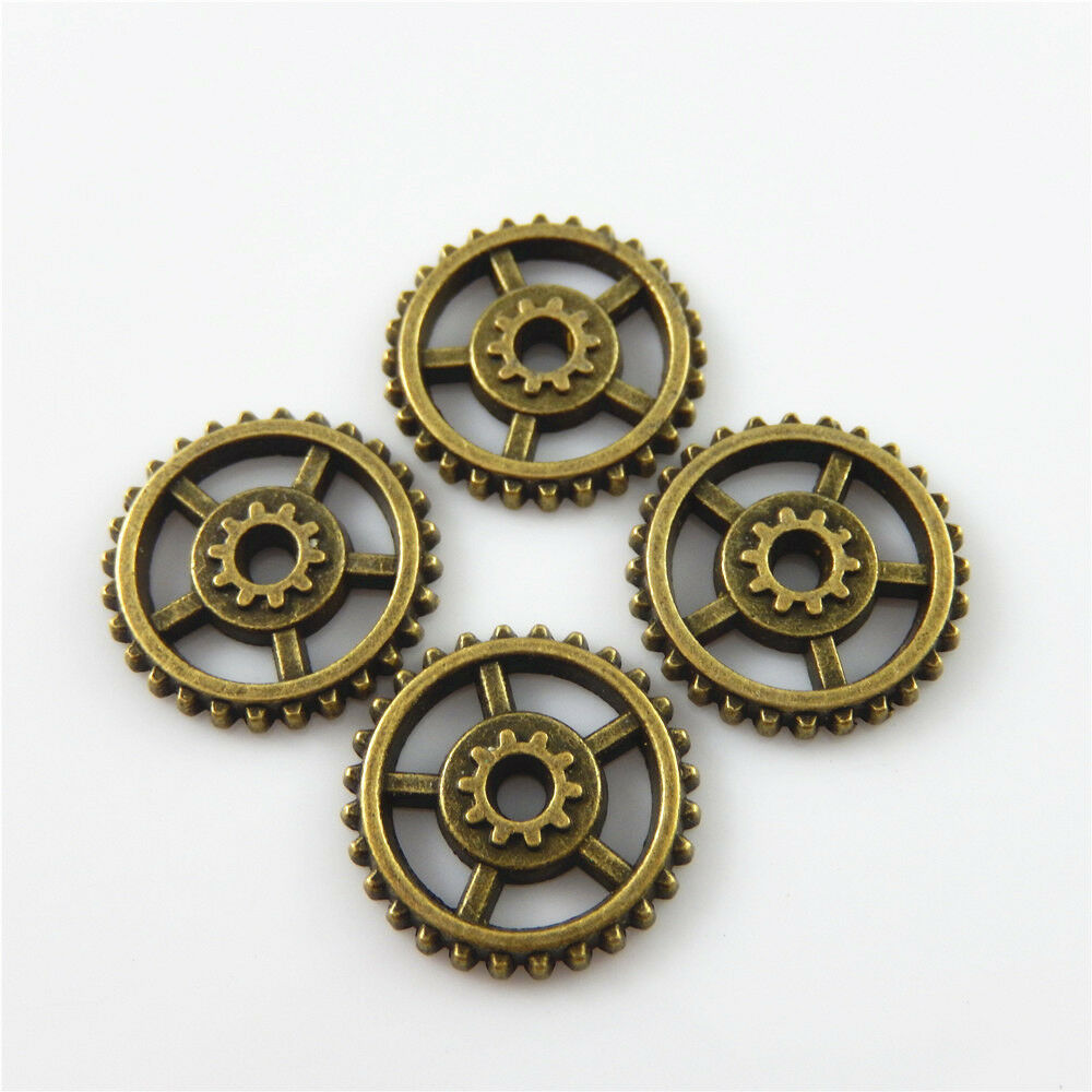 25 pcs Retro Bronze Gear Alloy Charm Steampunk Cogs For Pendant DIY Craft 18*3mm
