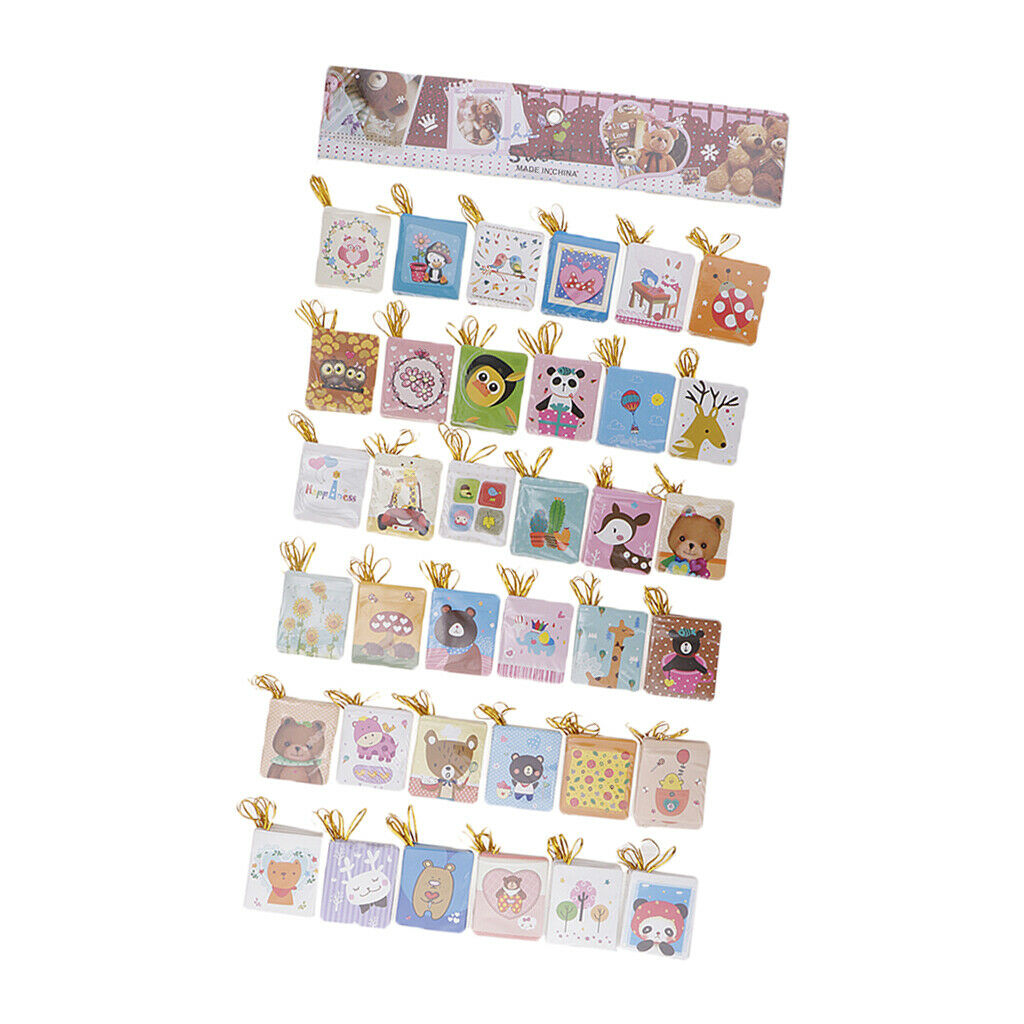 216 Pieces Cartoon Animal Message Note Cards Hanging Gift Card Party Supply