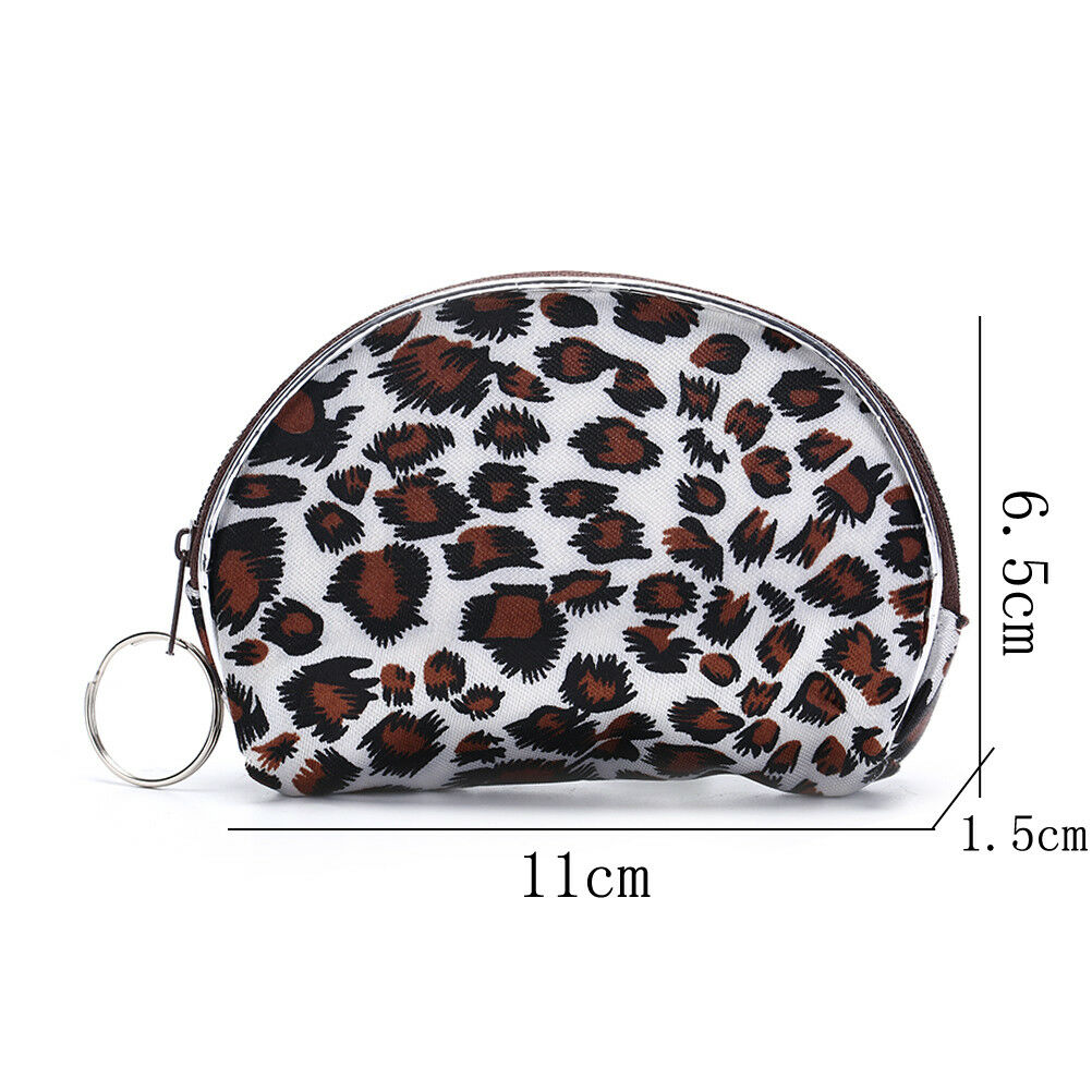 2Pcs Women Leopard Mini Wallet Card Holder Zip Coin Purse Clutch Handba  DDBDAU