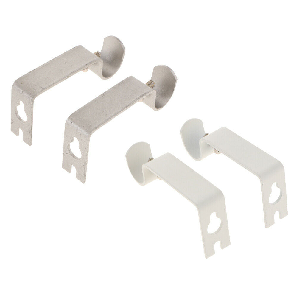 Curtain Rod Brackets, 2 Sets(4Pcs), Drilling Adjustable Curtain Rod Holders for