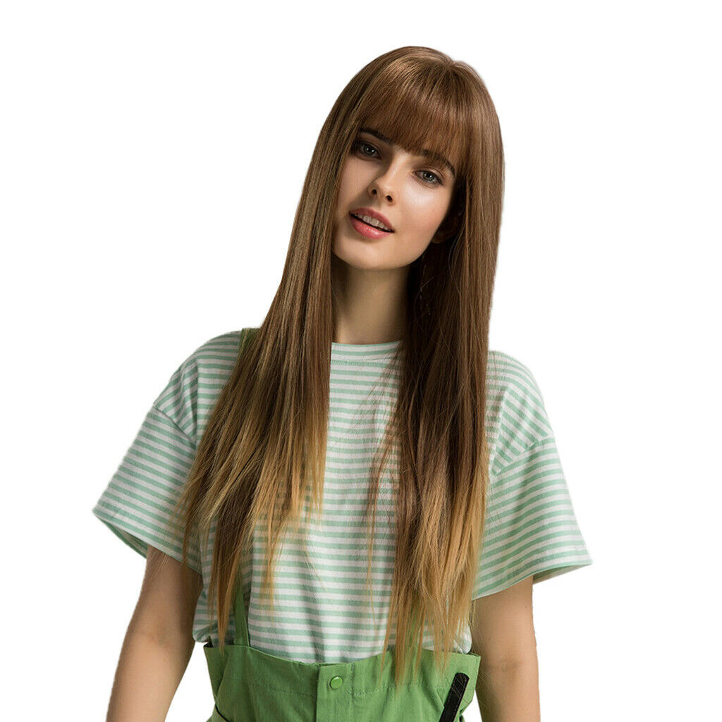 Elegant Fashion Long Straight Middle Part Womens Synthetic Wigs for Party