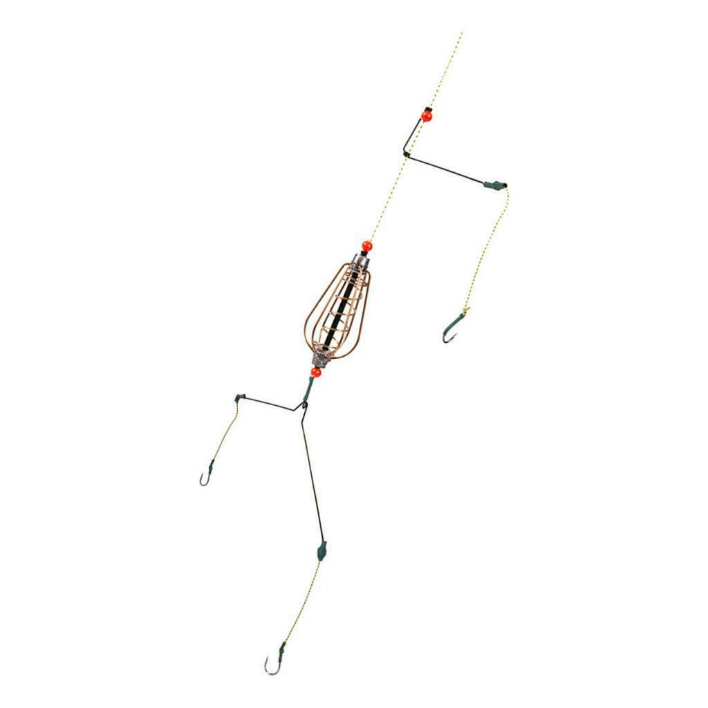 4X Fishing Feeder Basket Holder Fishing Bait Cage with Line Hooks 20g