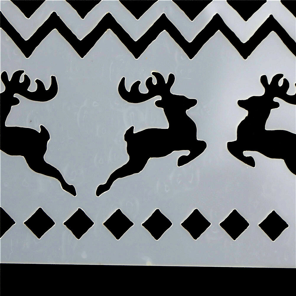 2x Christmas Trees Cake Stencil Mold Baking Tool Merry Christmas Cookie D.l8