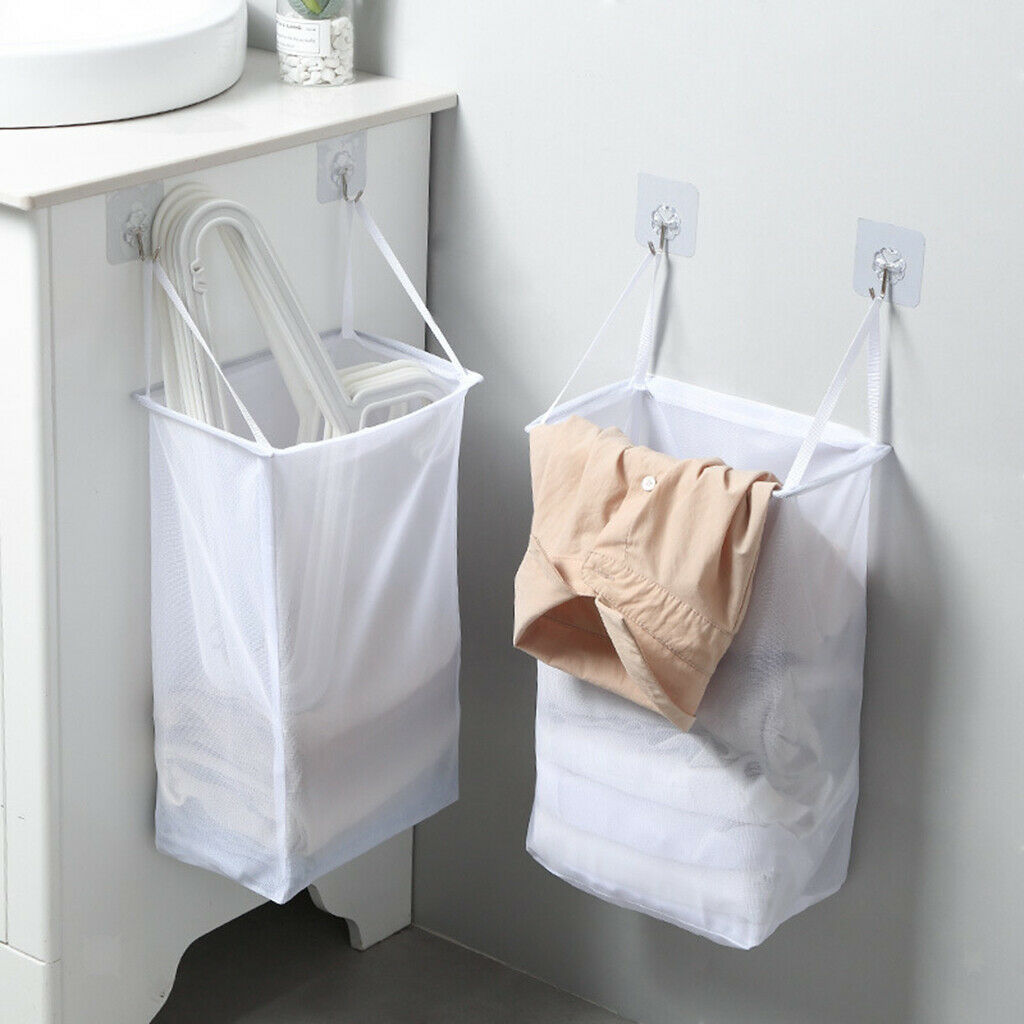 Portable Wall Hanging Laundry Basket Storage Bucket Dust Basket Save Space