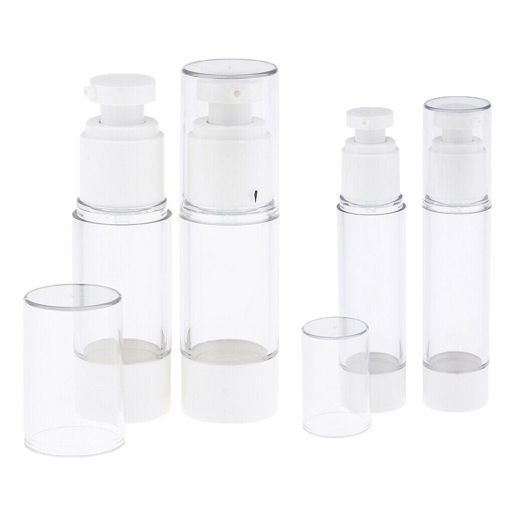 4X Empty Refillable Essence Vacuum Bottles Cosmetic Sample Container 30/50ml