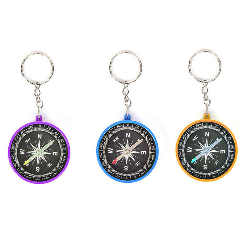 Outdoor Camping Hiking Pointing Guider Keychain Plastic Compass Navigatio.l8