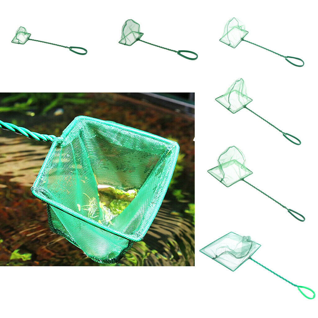 2Pcs Aquarium Fish Tank Fish Net Coldwater Marine Netting Scoop 4 & 3 inches