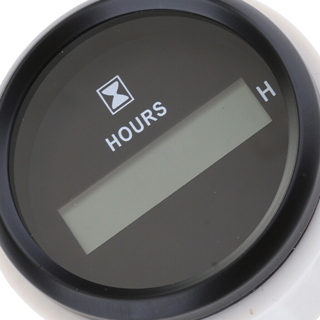 2x 2" Round Gauge IP67 Digital Hour Meter With Screw Thread For Marine Boat