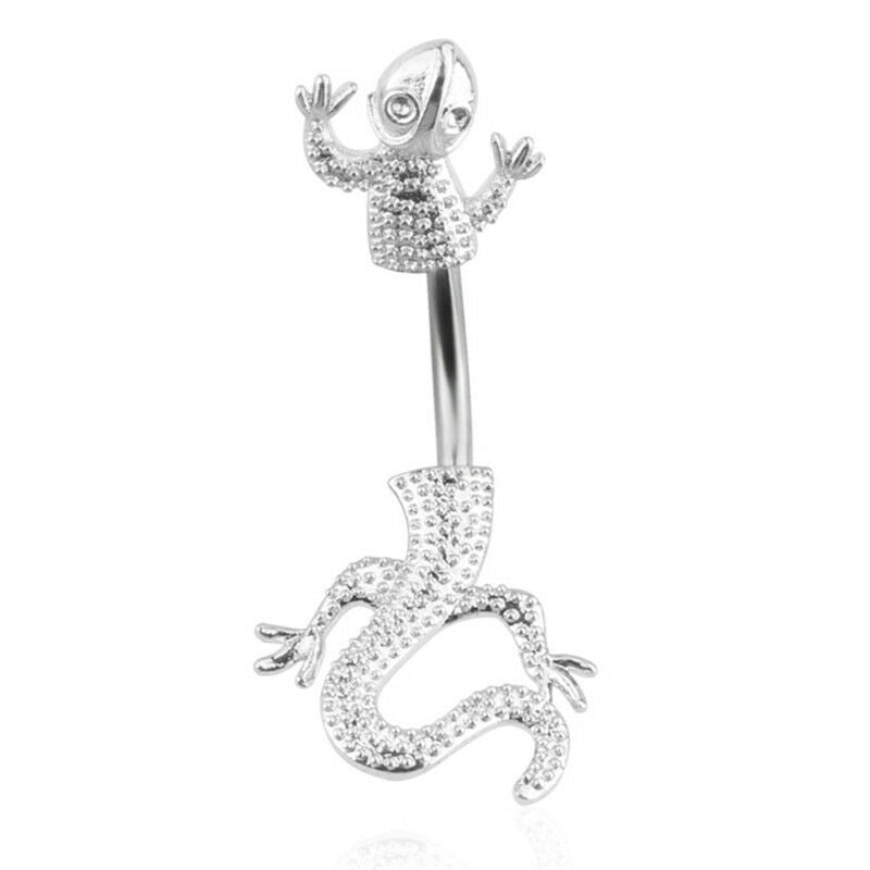 Stainless Steel Lizard Navel Belly Button Ring Bar Women Body Piercing Jew.l8