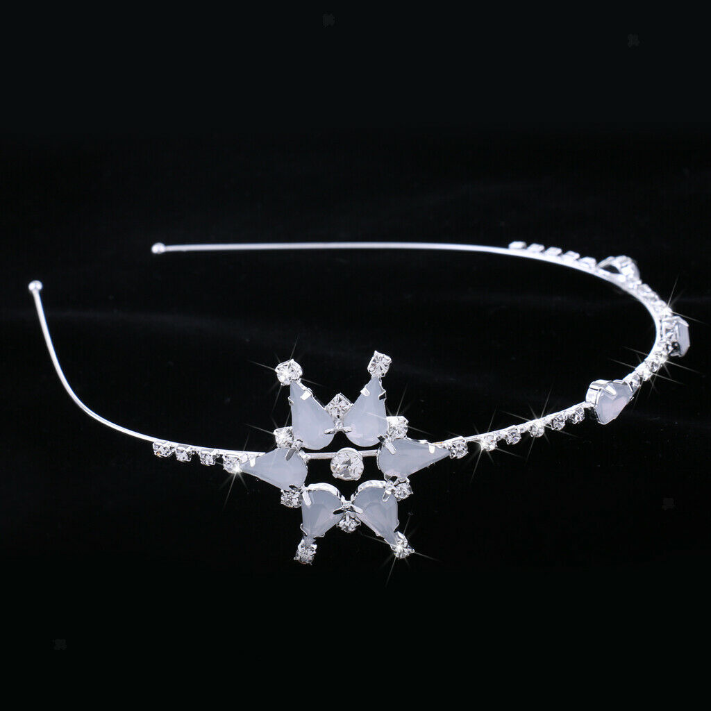 Wedding Bridal Girls Crystal Hexagram Flower Headband Hair Accessories