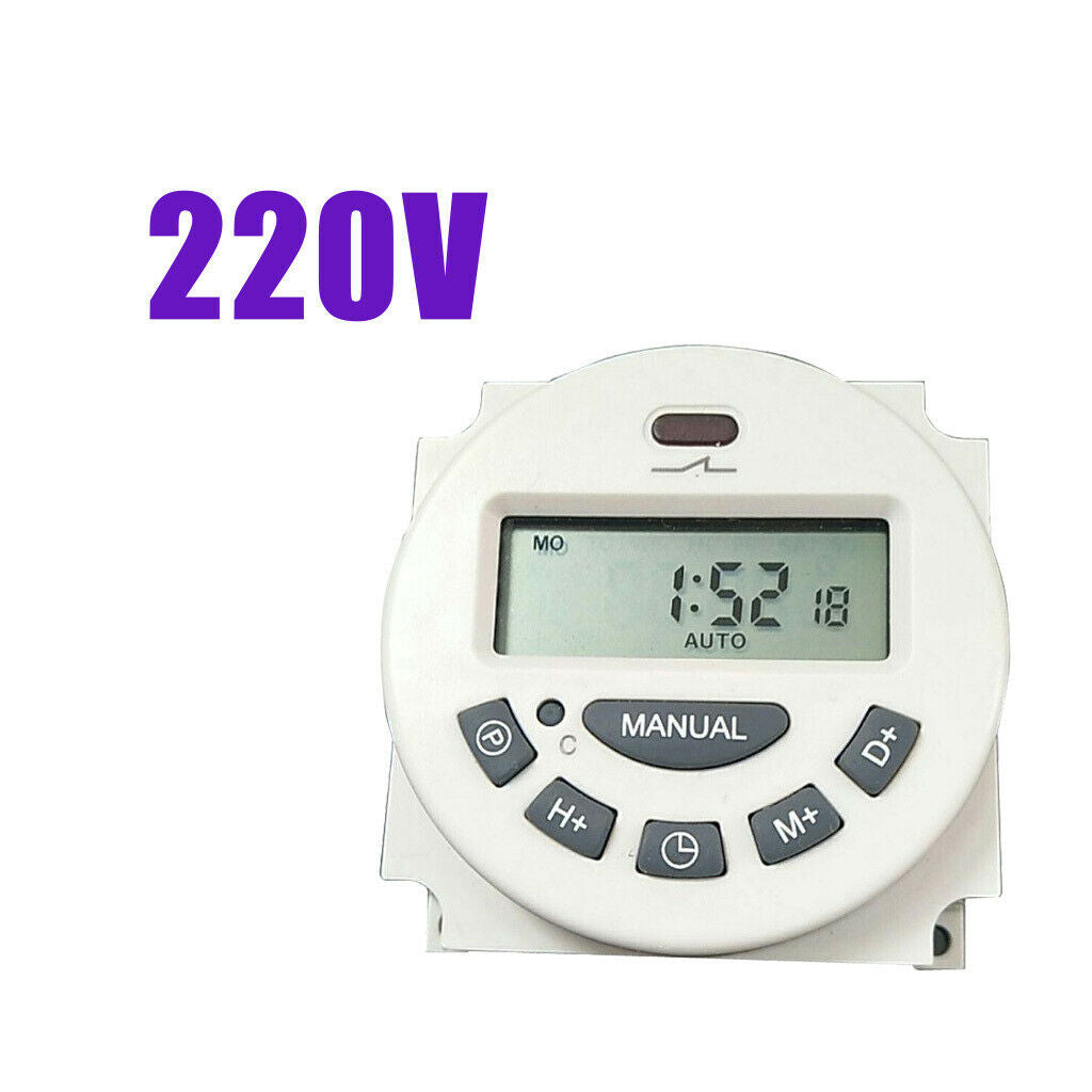 Digital Time Switch Weekly Programmable Electronic Lighting Daily Timer 220V