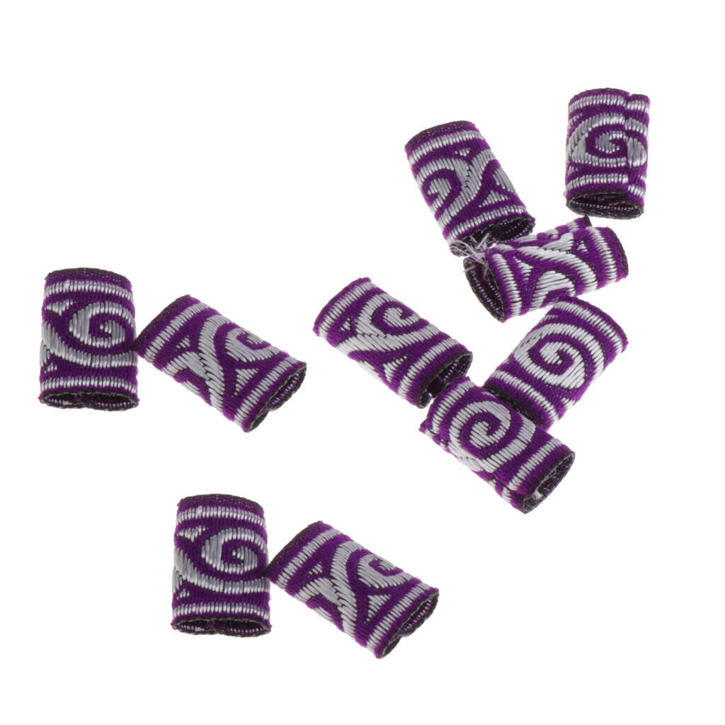 10x Knitted Fabric Hair Dreadlock Beads Tubes For DIY Braids Pendants 08