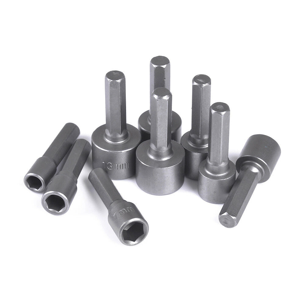 5-13mm steel power nut driver drill bit set 1/4" hex shank metric socket wren Kt