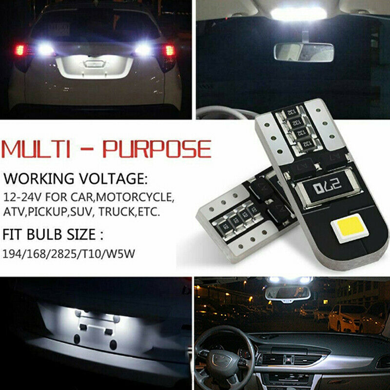 10X Canbus T10 W5W 192 168 194 LED Light Xenon White 6000K 5730-SMD Bulbs.l8