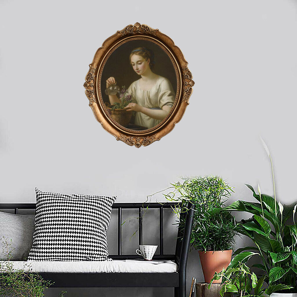 Retro Style Oval Picture Frame Photo Holder Frame Wall Mounted Ornament