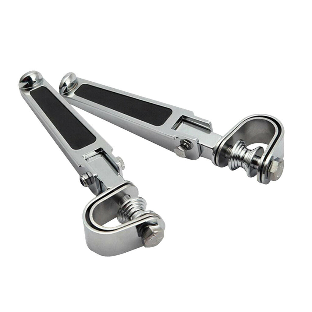 Pair Aluminum Universal Motorcycle Rear Passenger Footrest Foot Pegs