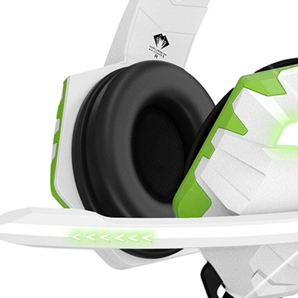 Gaming Headset Over Ear w/ Noise Isolation Mic Volume Control for One White