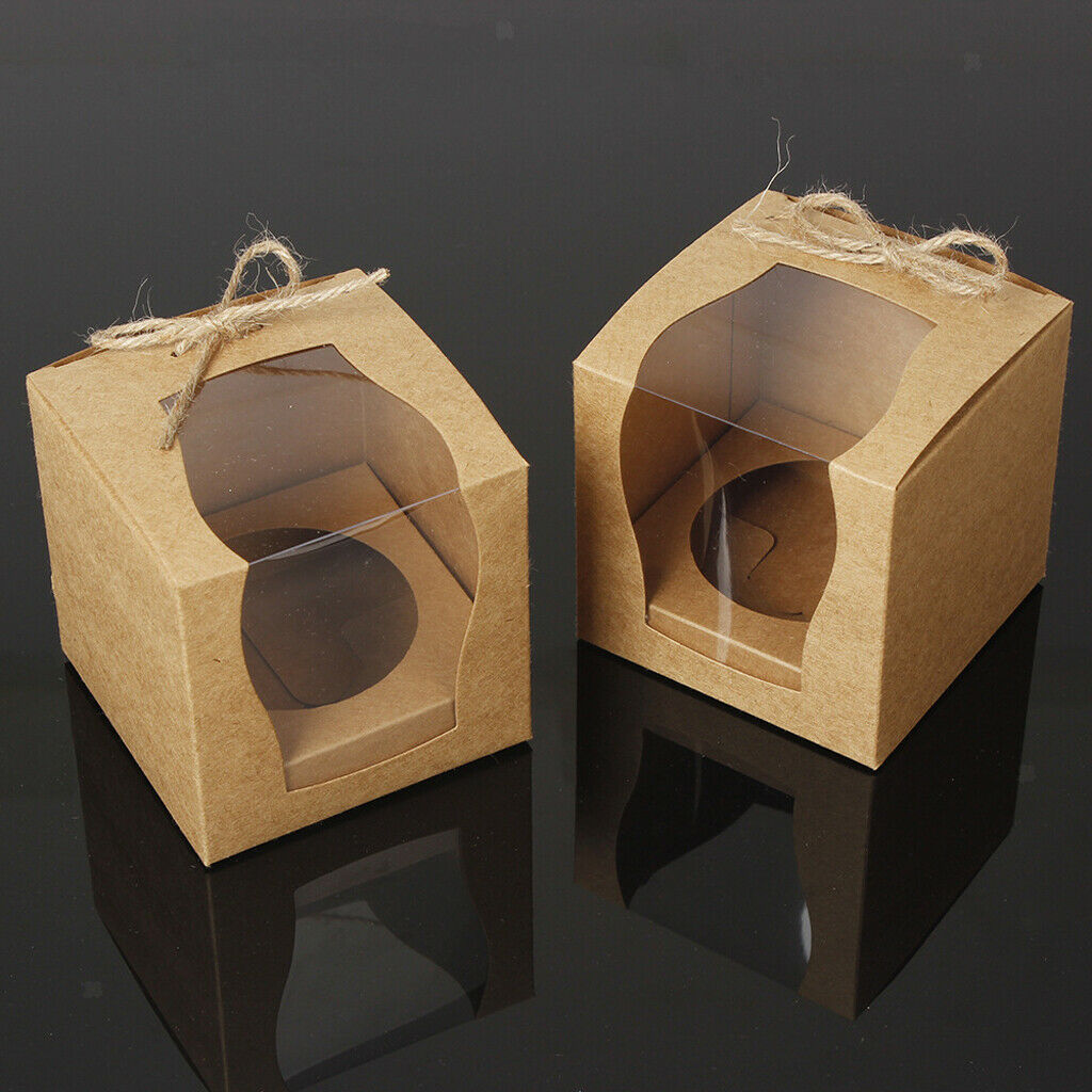 24 Pieces Kraft Paper Cake Cupcake Box Bakery Wedding Favor Gift  Brown