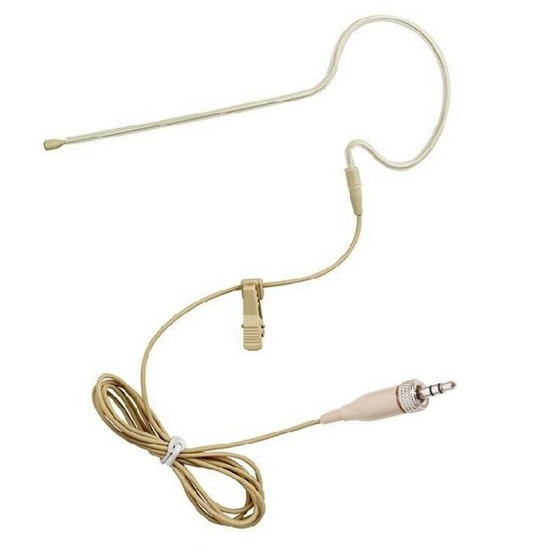 Single Headset Headworn Earset Microphone Tan for Sennheiser Wireless Mic uhf