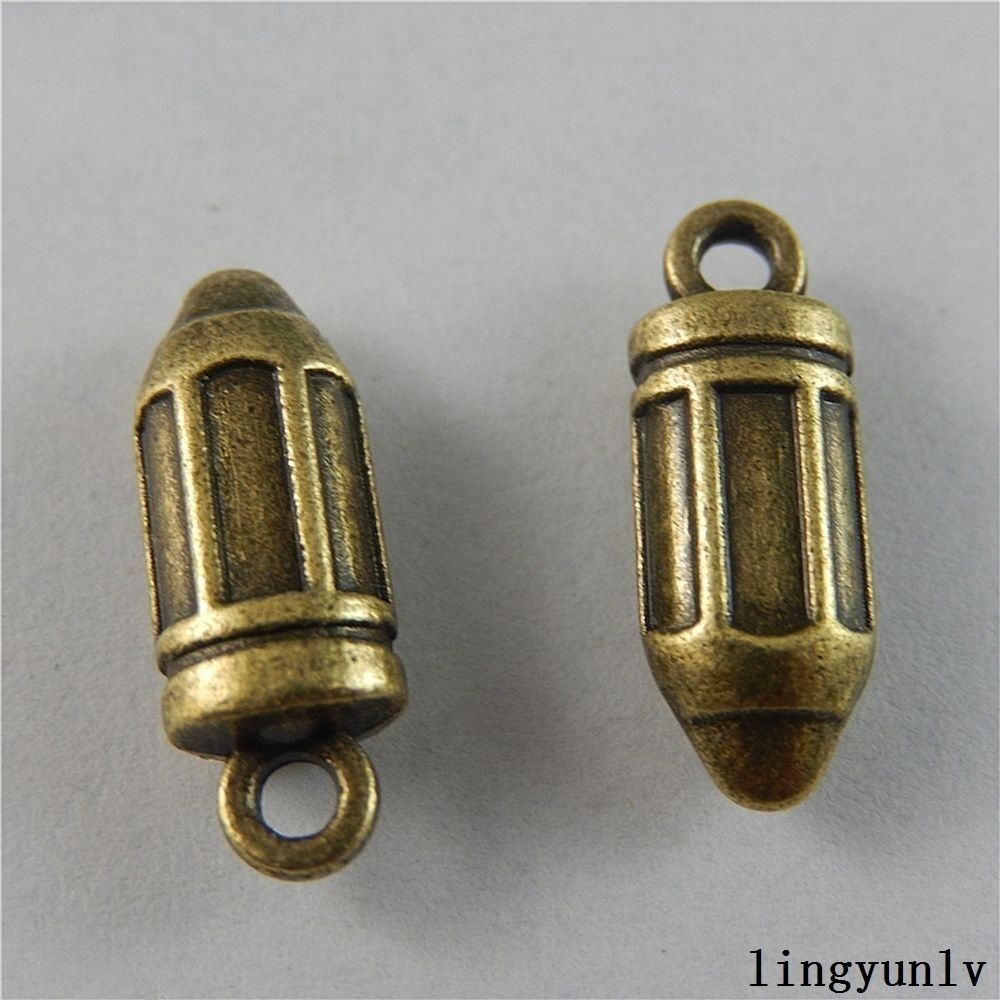 30 pcs Antiqued Bronze Mini Missile Alloy Charm Pendant Jewelry Craft 17*6*5mm