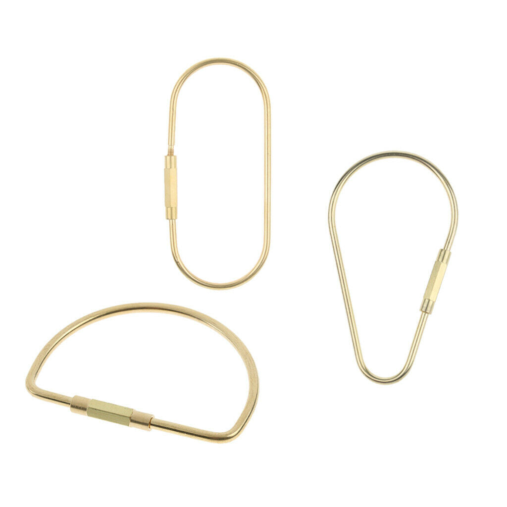 Durable Brass Screw Lock Keychain Ring Clip Carabiner Keychain Hook Clasp