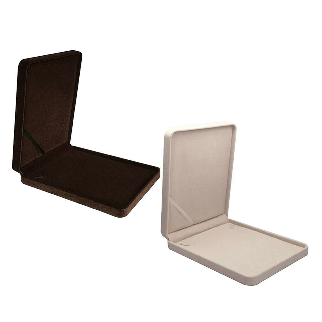 2x Fashion Velvet Jewelry Necklace Box Case Portable Jewelry Storage Case