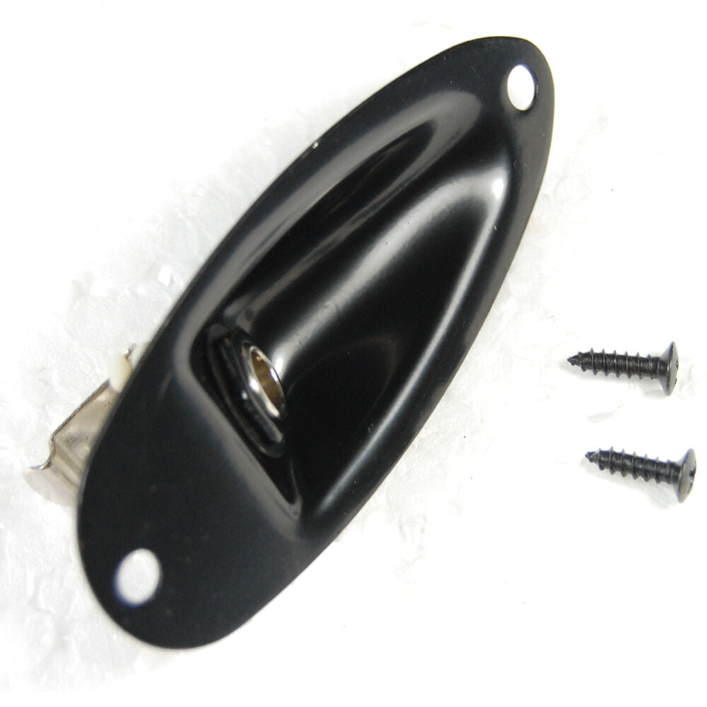 Chrome Boat Output Loaded Jack Plate Socket For Fender Strat black