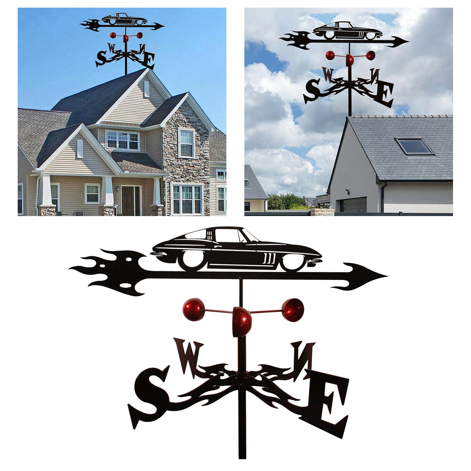 Weathervane Cool House Roof Wind Vane Decoration Farmhouse Farm Home Decor