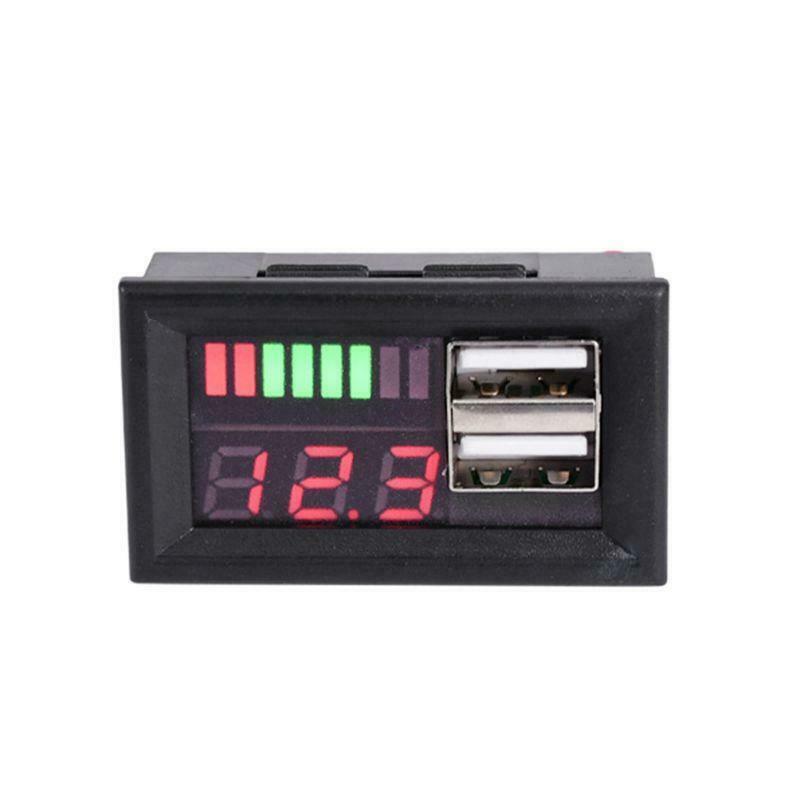 12V Digital Motorcycle Voltmeter Voltage Battery Panel Meter w USB 5V Output