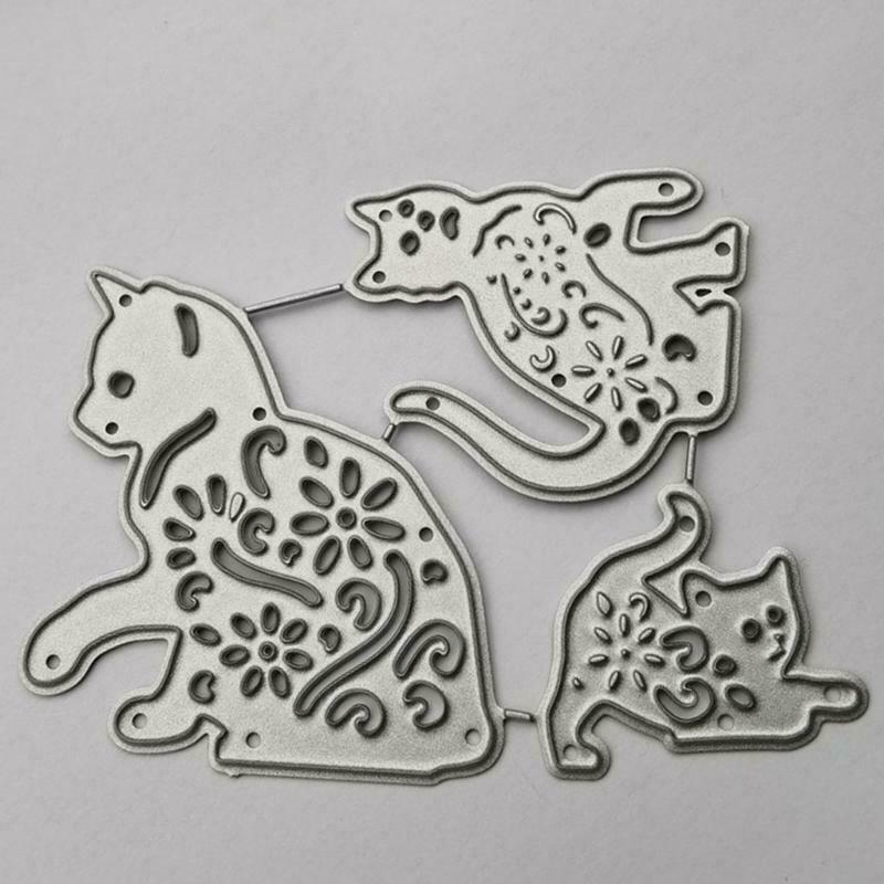 Playing Three Cats Carbon Steel Cutting Dies DIY Scrapbooking Photo Album Cards