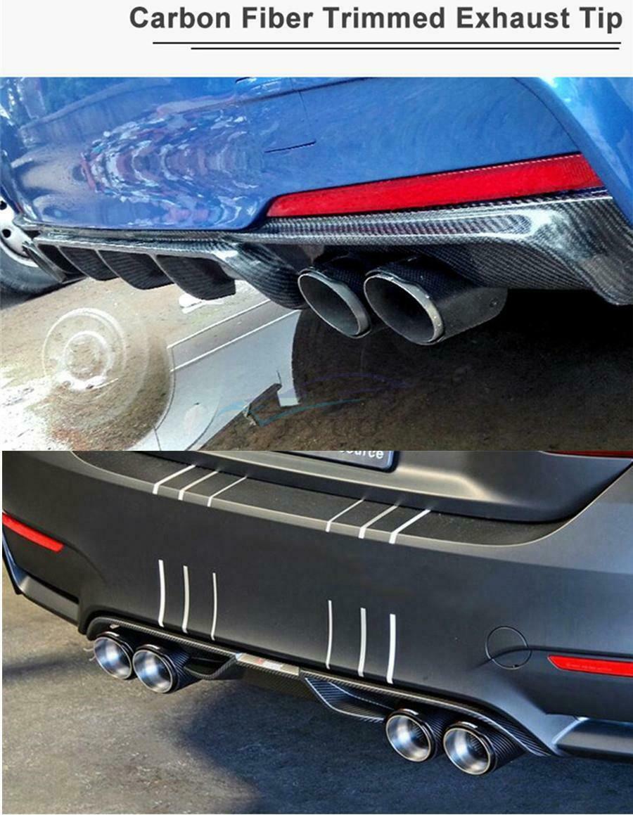 1× ID63mm OD89mm Universal Glossy Black Car Right Side Exhaust Pipe Tail Muffler