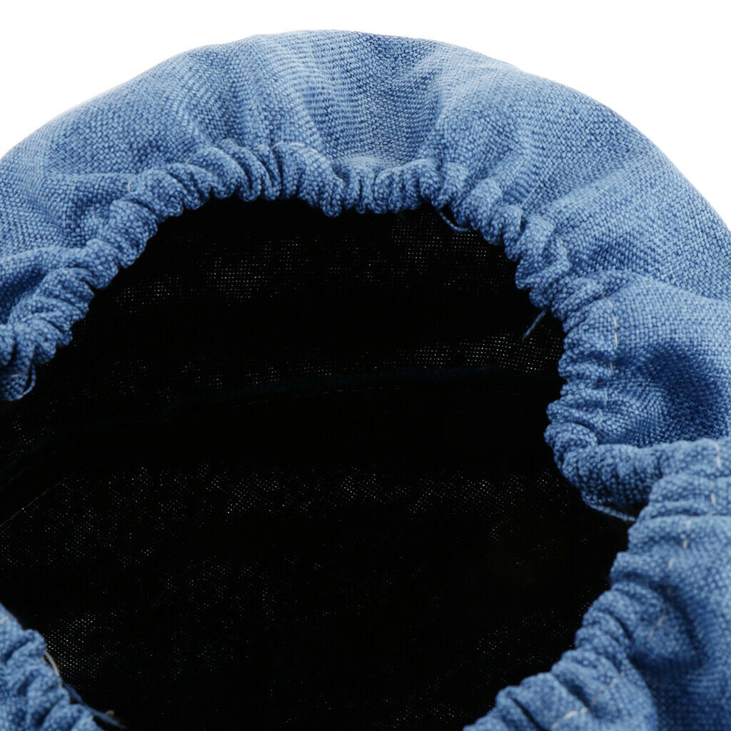 2 Pieces Cotton Fabric Round Shape Stool Cover Solid Color 28x28cm Blue,Purple