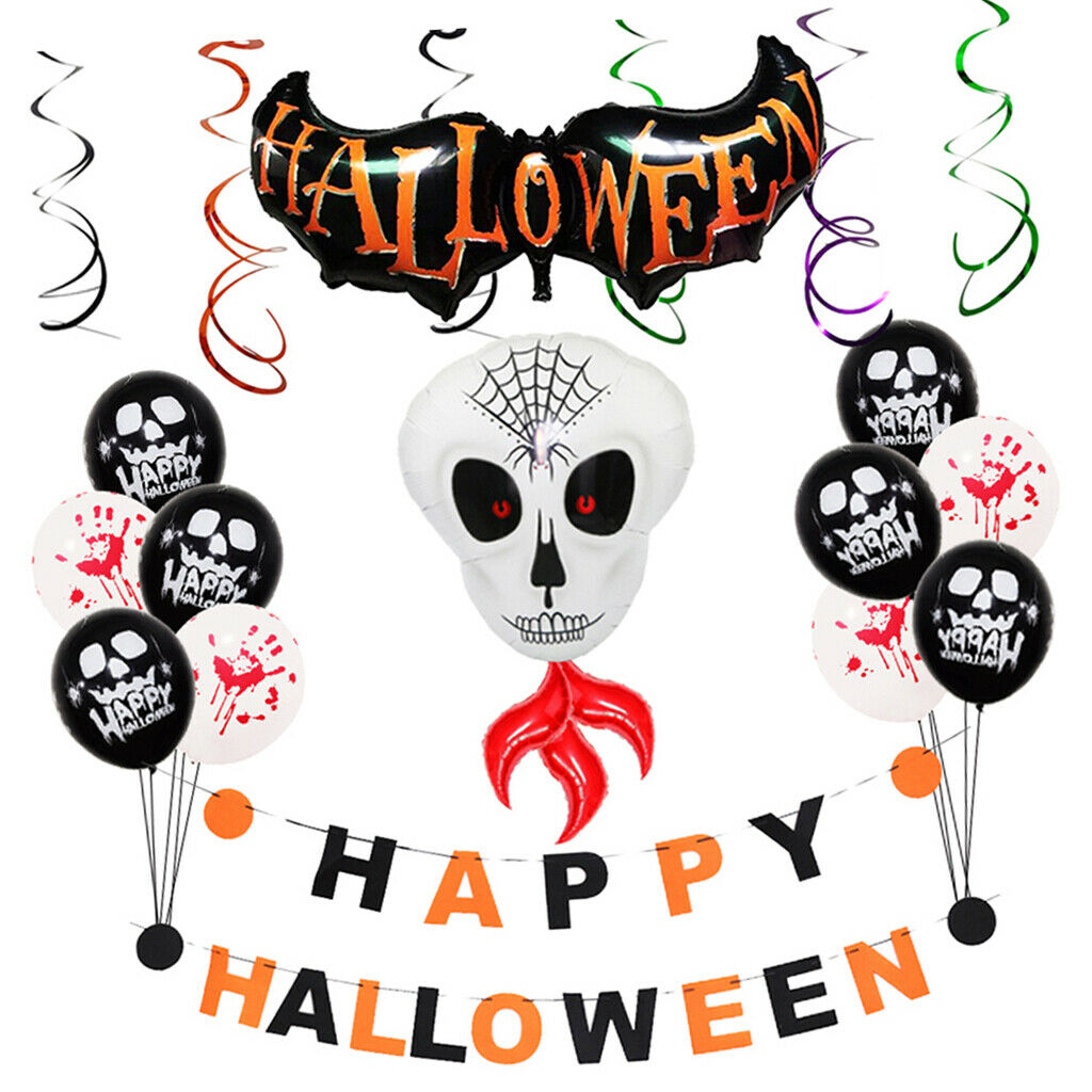 Halloween Balloons Bunting Set Happy Halloween Party Decoration Supplies