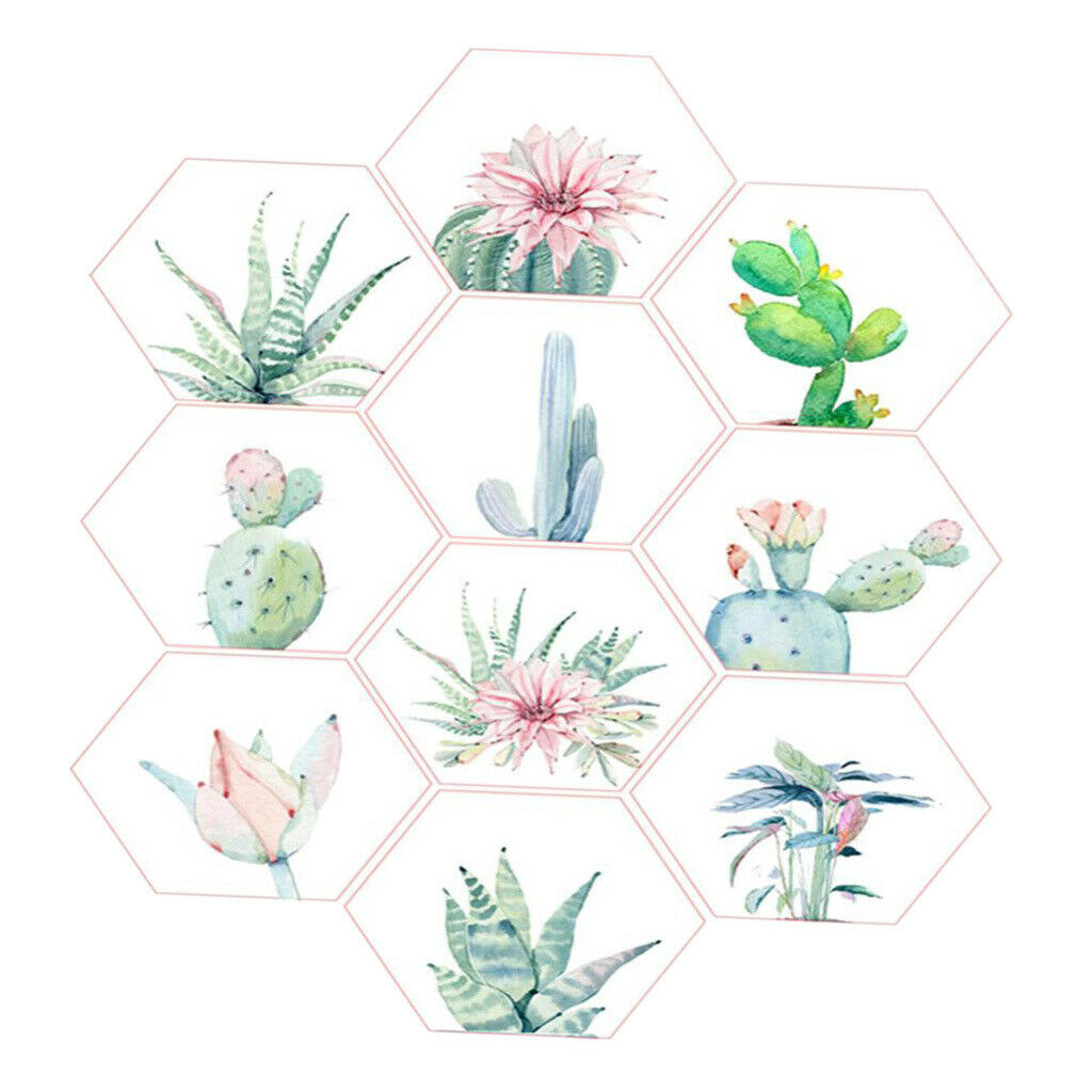 10Pieces Hexagon Wall Tiles Stickers Decals Kitchen Bathroom Waterproof A