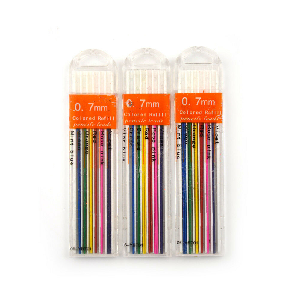 3Boxes 0.7mm Colored Mechanical Pencil Refill Lead Erasable School Station.l8