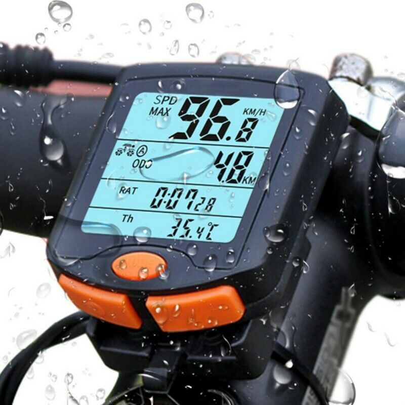 Cycling Bike Bicycle LCD Cycle Computer Odometer Wired Speedometer Waterproof