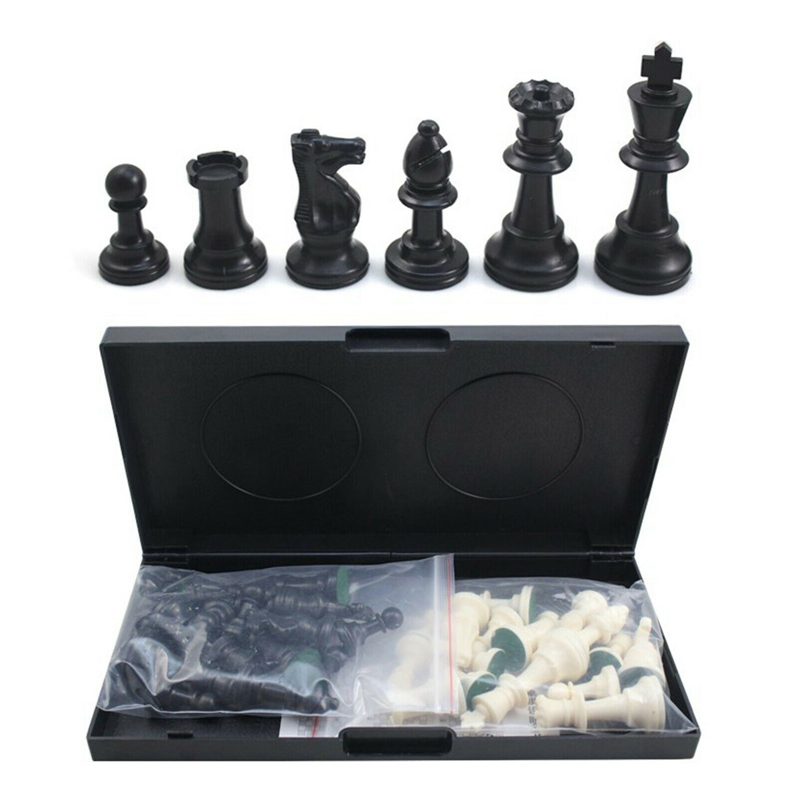 Portable 15"x15" Chess Set Magnetic Chess Pieces King Queen Board Game
