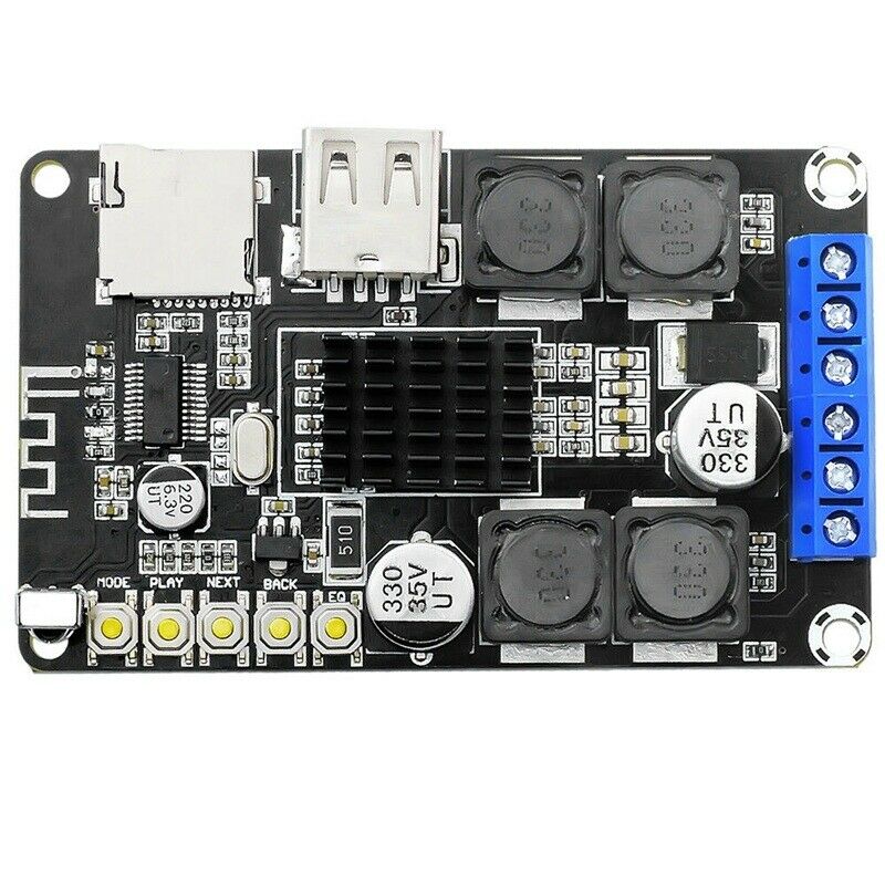 Bluetooth USB TF Card Digital Audio Power Amplifier Board 2x50W Stereo 12V New