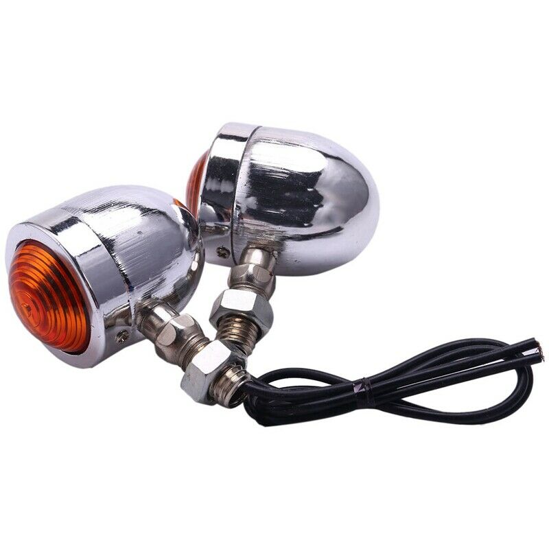 1 Pair Motorcycle Turn Signal Indicator Light Amber Motorbike Blinker HeadlighI7