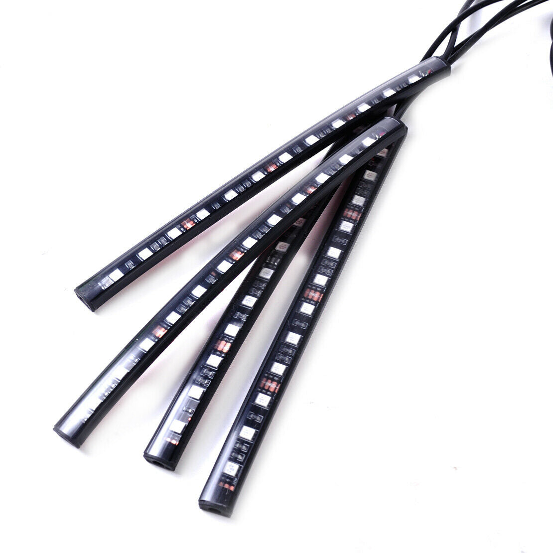 Car Interior 12 LED Floor Neon Atmosphere Light Strip Phone App Music Control An