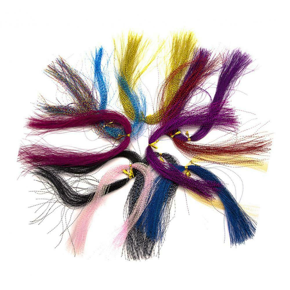 Colorful Crystal Flash Fly Fishing Line 10 Packs Fly Tying Material for Make
