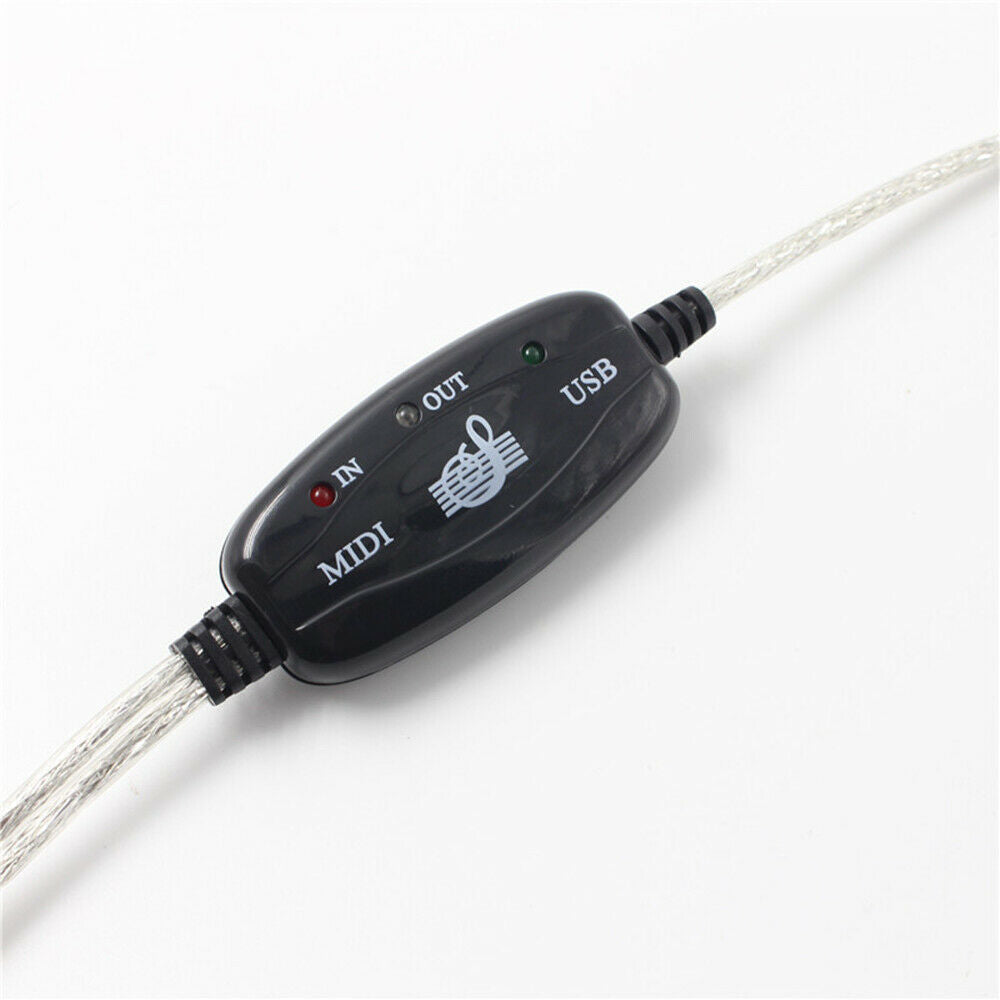 Keyboard to PC Adapter MIDI 5 Pin to USB Music Recording Converter Interface